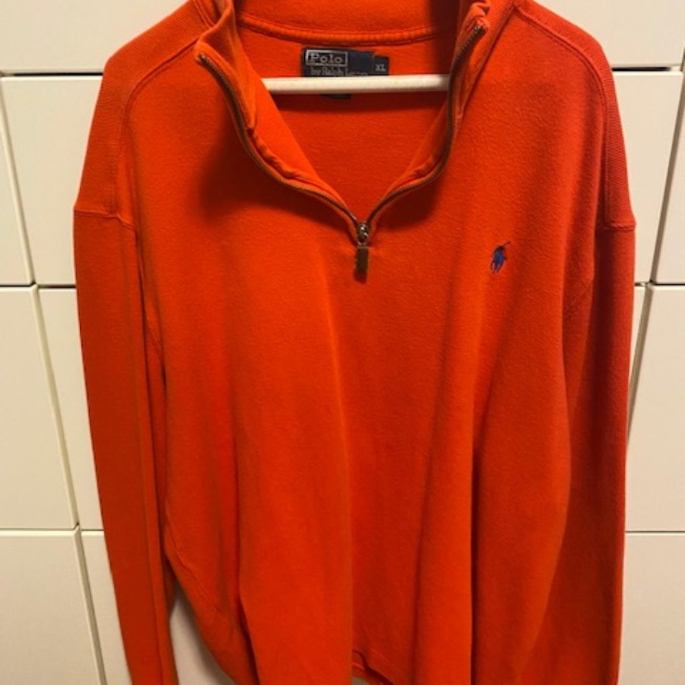 Polo Pullover sweater- orange XL (but closer to Large)
